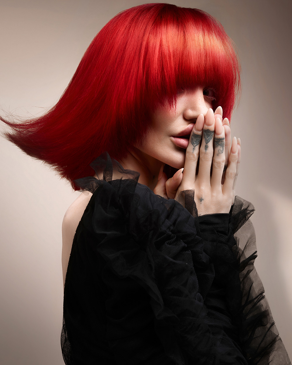 Red Long Bob - Steven Smart & Jo Lomax - BHA South West Hairdresser of the Year 2026 Finalist Collection
